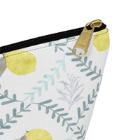 Lemon Tile Accessory Pouch w T-bottom in Aqua